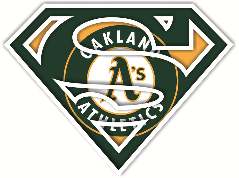Oakland Athletics superman logos iron on heat transfer